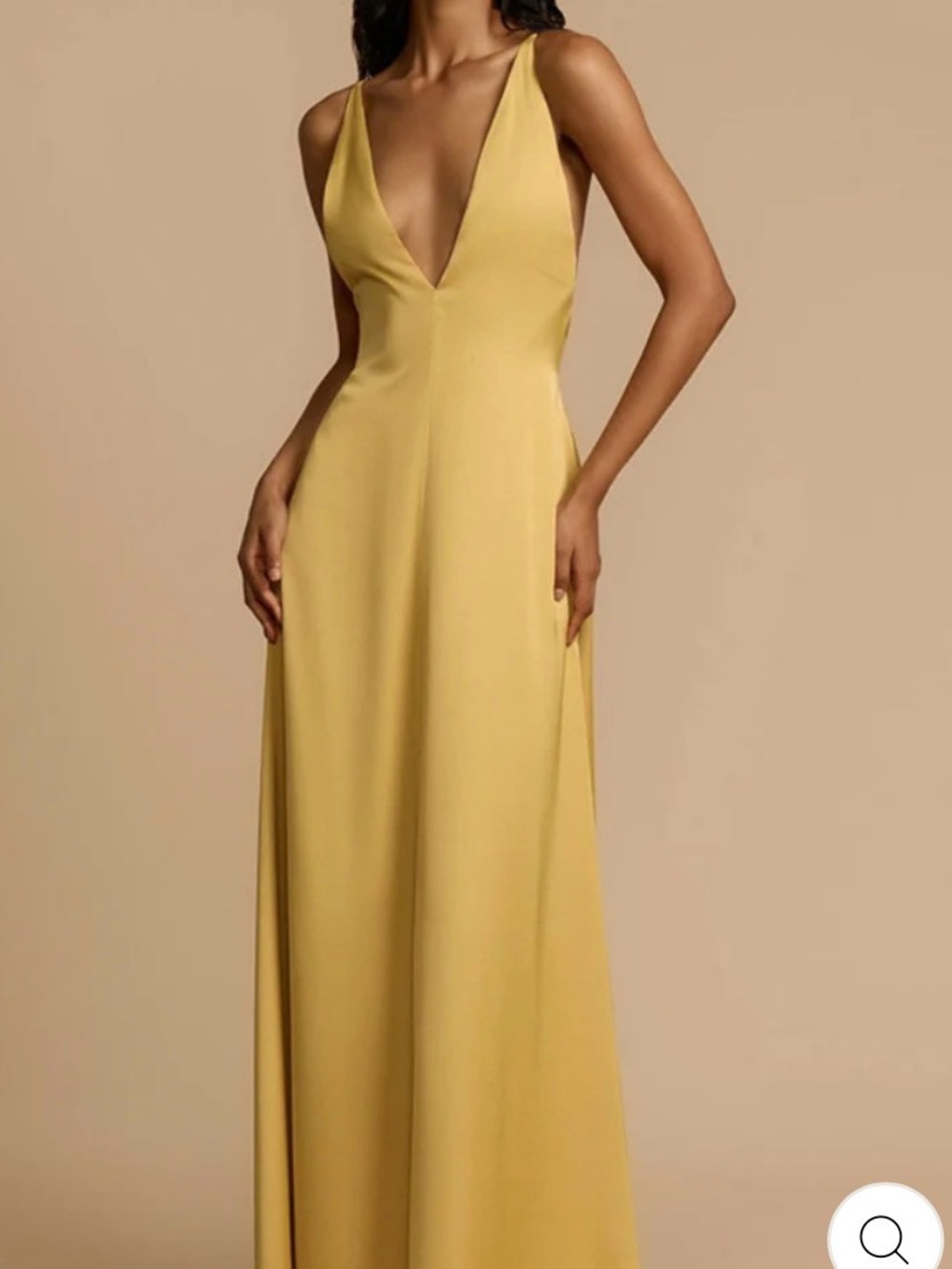Boii Life Yellow V Neck Slip Dress Size Small NWOT